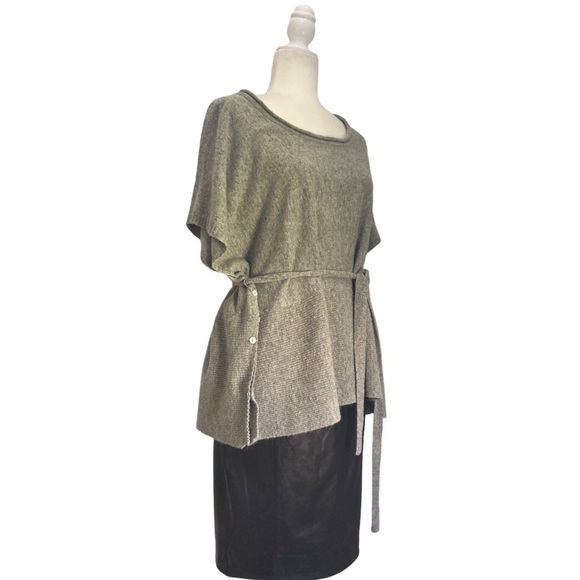 Portolano Wool Cashmere Sweater Top With Waist Tie - Picture 4 of 8